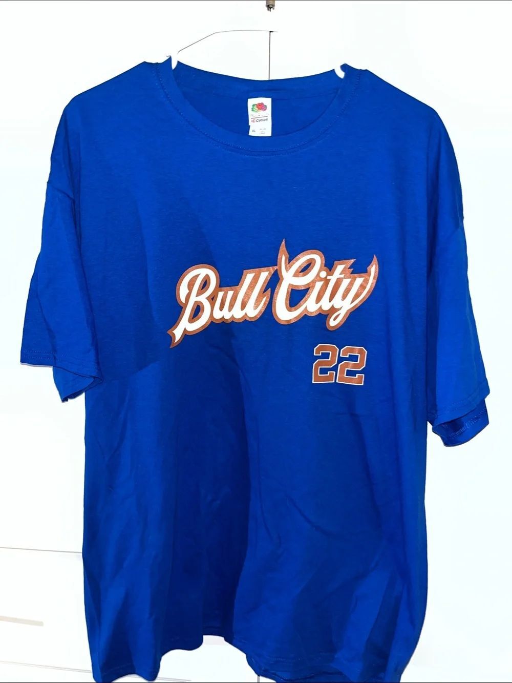 New nwot Blue Bull City Durham Bulls MilB baseball jersey t shirt XL #22